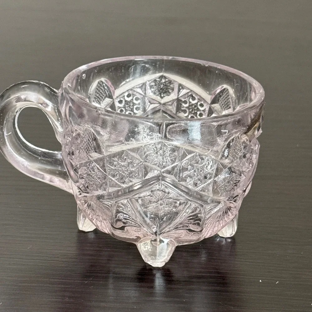 Vintage light purple Depression Glass Footed Punch Cup Pressed Pattern Tea Cup